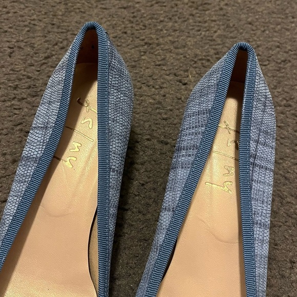 FS/NY French Sole New York Faux Snakeskin Heeled Loafers - Picture 3 of 7